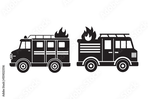 Firetruck Icons Emergency Vehicle Graphics
