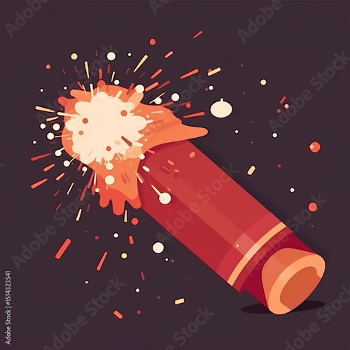Exploding Celebration: An illustration showcasing a burst of vibrant colors and energetic patterns, symbolizing excitement and joy.