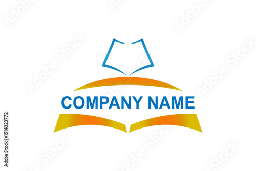 Book logo concept, logo template graphics, logo isolated on white background