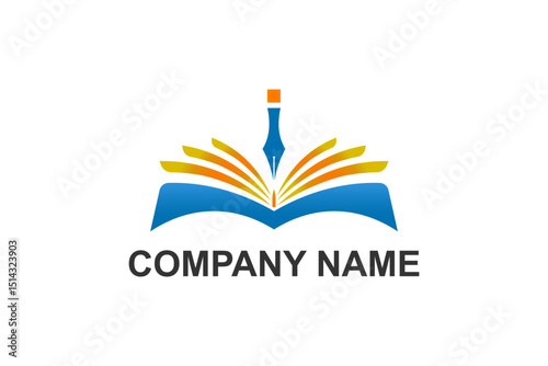 Book logo concept, logo template graphics, logo isolated on white background