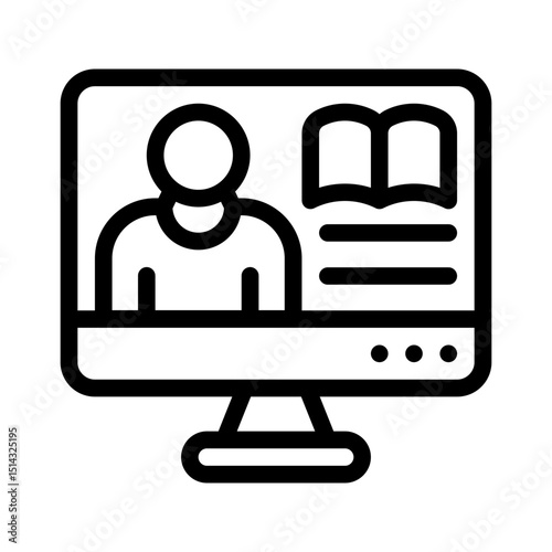 online learning line icon