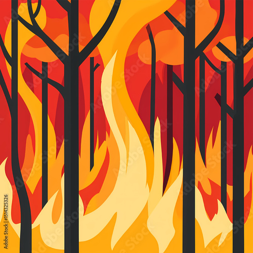 Inferno Witnessing the Devastating Power of Wildfire's Fiery Embrace