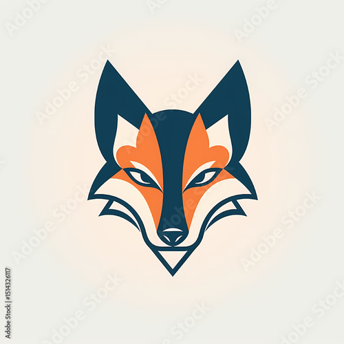 Dynamic Action of a Stylized Fox Logo Design, Graphic Art, Digital Environment, Modern Aesthetic Concept