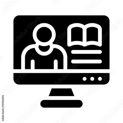online learning glyph icon