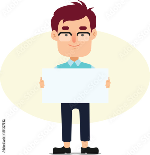 Man holding a placard