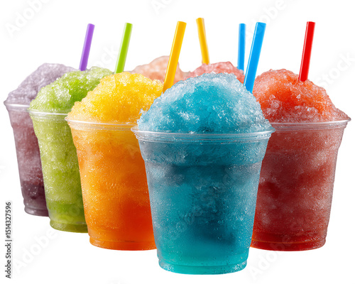 Wallpaper Mural Colorful Snow Cones in Cups with Straws, PNG Torontodigital.ca