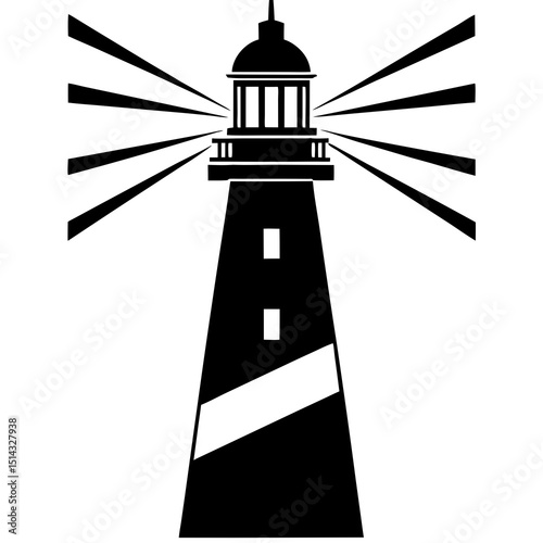 lighthouse silhouette vector illustration