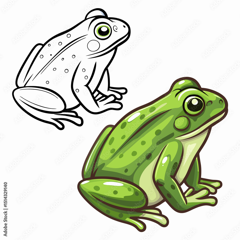 Obraz premium green frog on white background