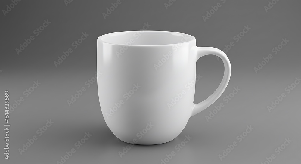 White ceramic mug clean and minimalist design gray background is perfect for branding mockup. White ceramic mug clean and minimalist design gray background is perfect for branding mockup.