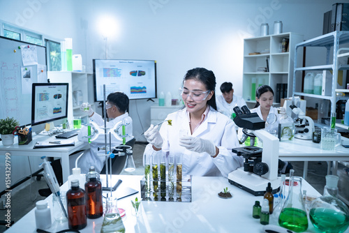 In the green laboratory, science and chemistry merge as biology experts conduct research, test each experiment carefully, and aim to improve global health.