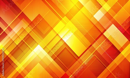 Yellow orange red abstract background for design. Geometric shapes. Triangles, squares, stripes, lines. Color gradient. Modern, futuristic. Bright, colorful. Web banner.