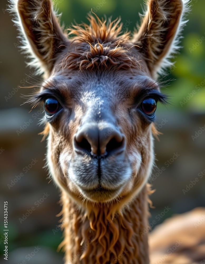 Obraz premium close up of a llama face in low light