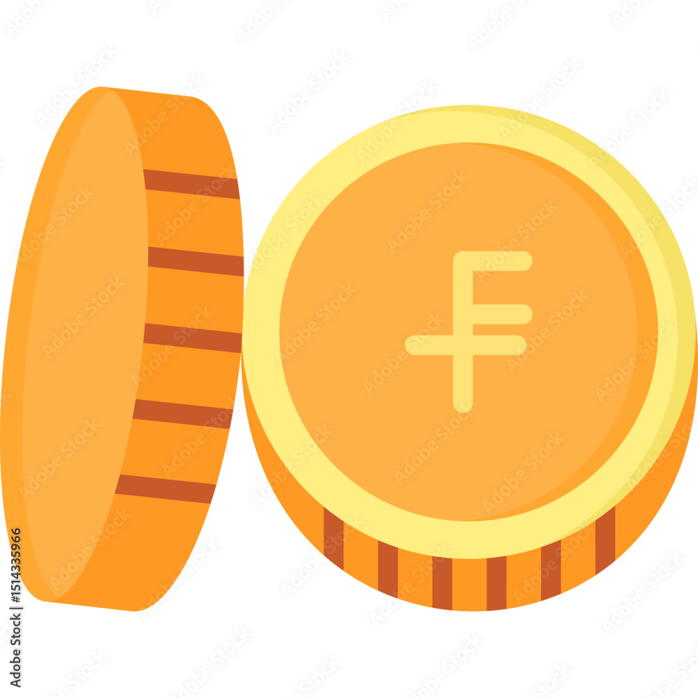 Obraz premium Swiss franc flat icon
