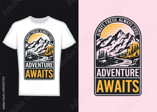 A versatile vector t-shirt design concept for fashion apparel, featuring a blank template for custom textile print illustration