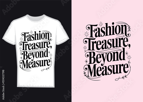 T-shirt design concept for casual apparel with a blank front template, perfect for fashion illustrations or textile print