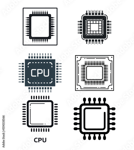 Cpu icon set 