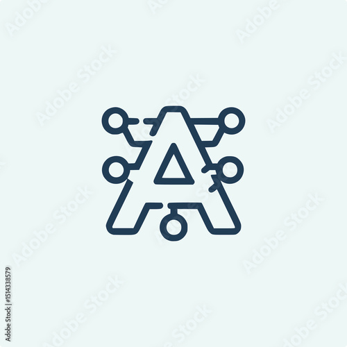 letter A blockchain crypto logo vector illustration template design