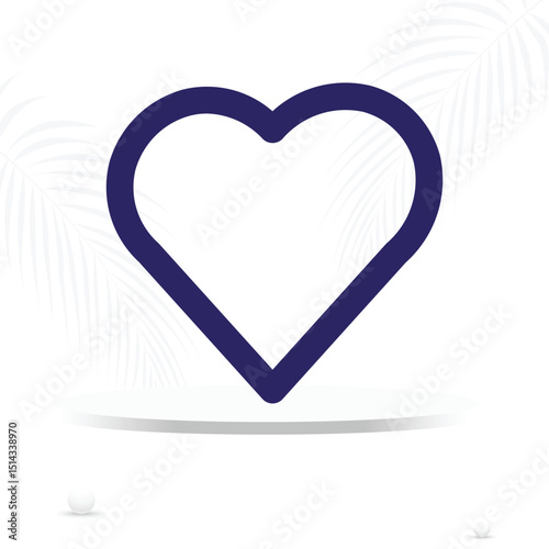 A navy blue heart love icon