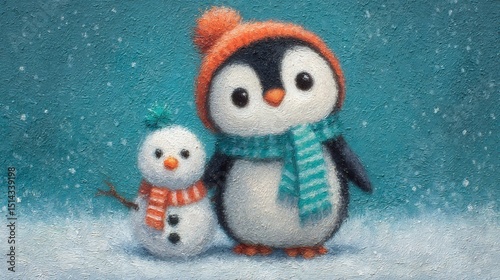 Winter Wonderland: Penguin and Snowman Friends