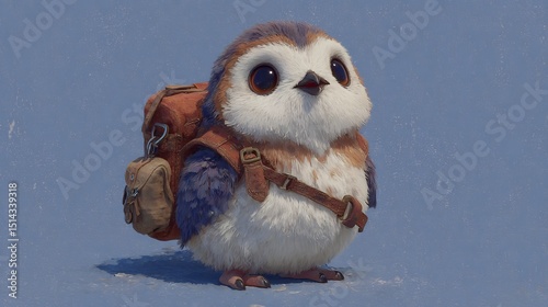 Adorable Traveler: A Tiny Owl with a Backpack