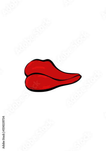 Mund mit roten Lippen