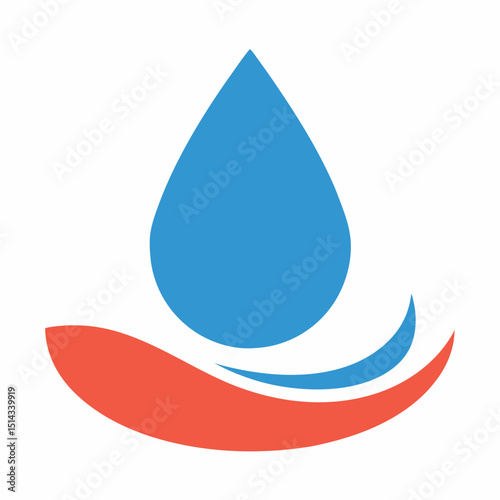 Water Drop and Swoosh Logo Vector Design