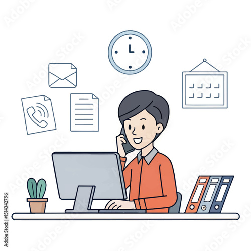 Cheerful young caucasian businessman