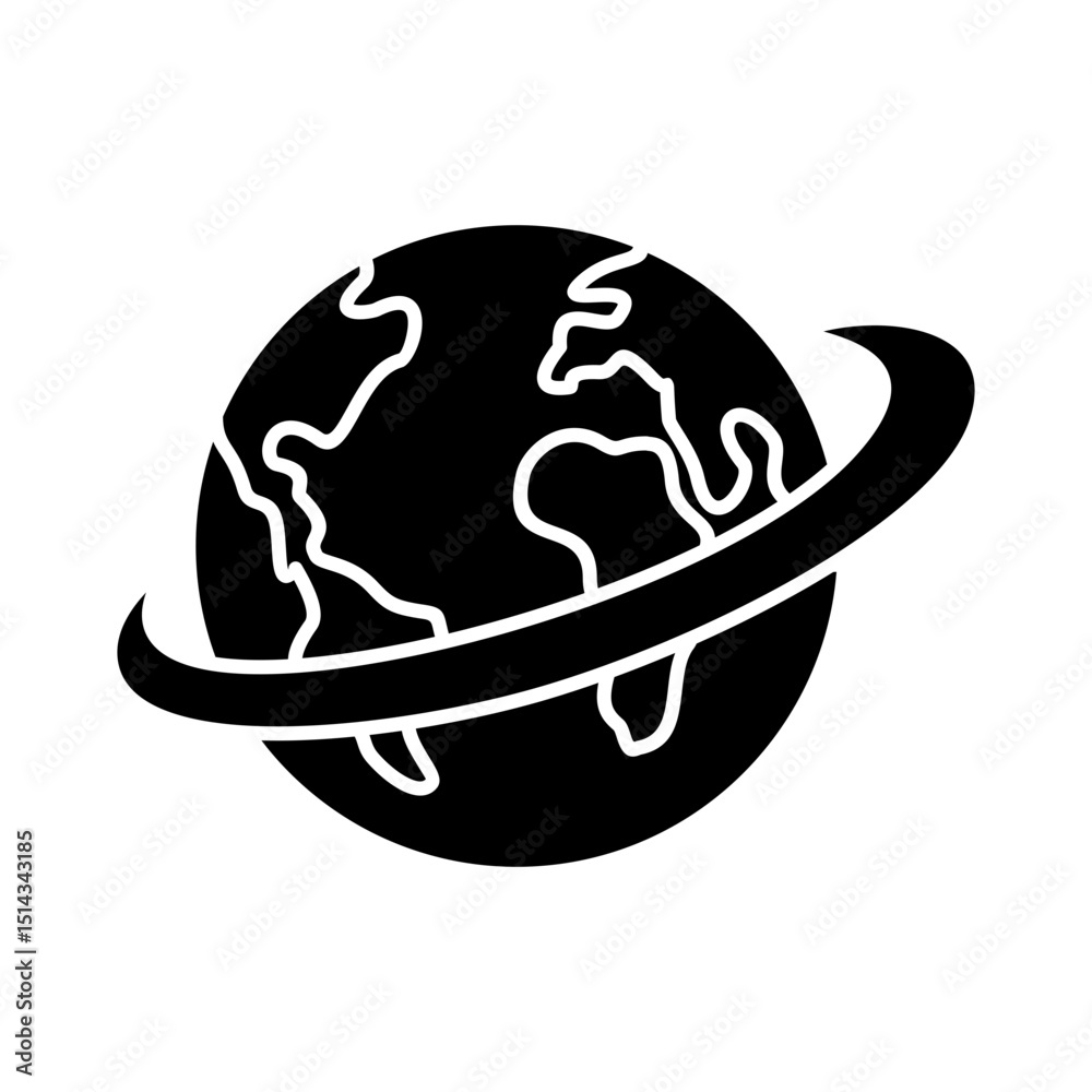 Fototapeta premium World Icon Glyph