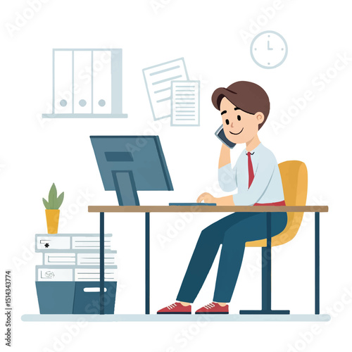 Cheerful young caucasian businessman