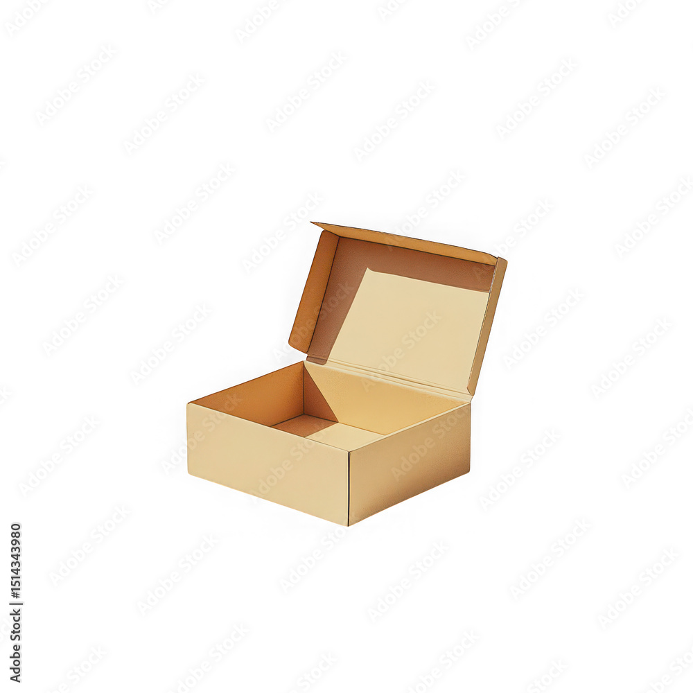 Empty beige cardboard box open on black background studio shot Empty beige cardboard box open on black background studio shot