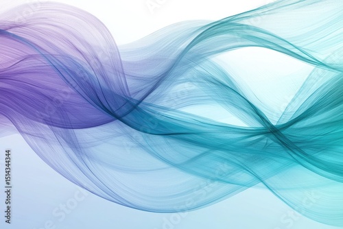 Abstract design with flowing, translucent ribbons.