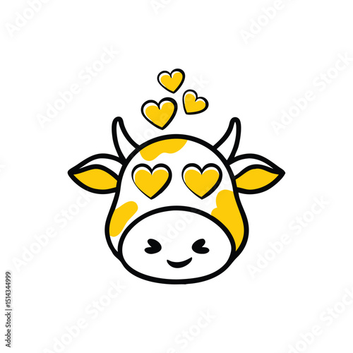 Cute Cow Sticker Clipart – Farm Animal Character for Branding and Decor