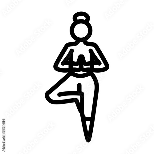 Tree Pose Vector Line Icon Design