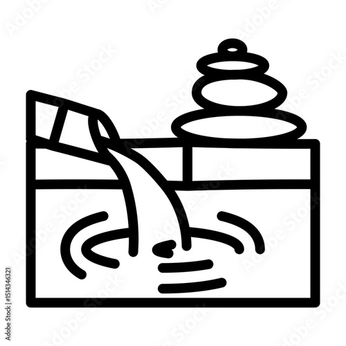 Zen Garden Vector Line Icon Design