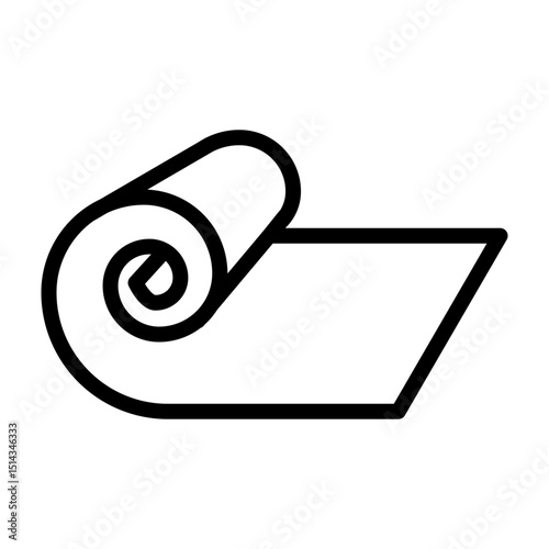 Yoga Mat Vector Line Icon Design