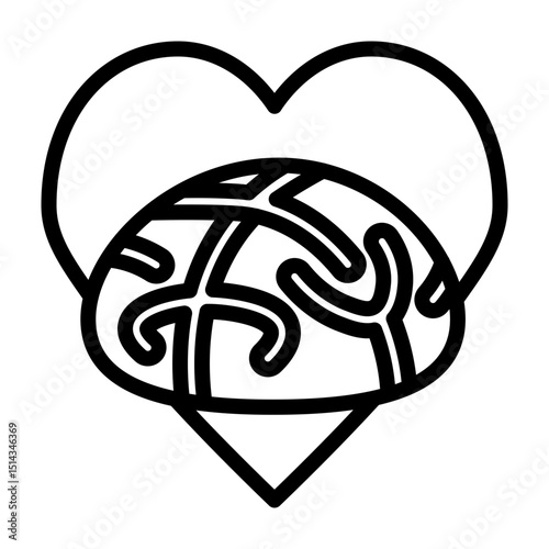 Brain Health Vector Line Icon Design