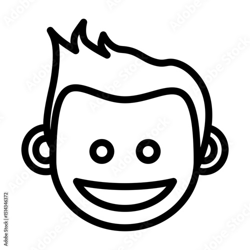 Happy Vector Line Icon Design
