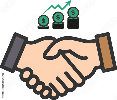 handshake vector illustration-simple illustration of handshake, perfect for handshake with money growth