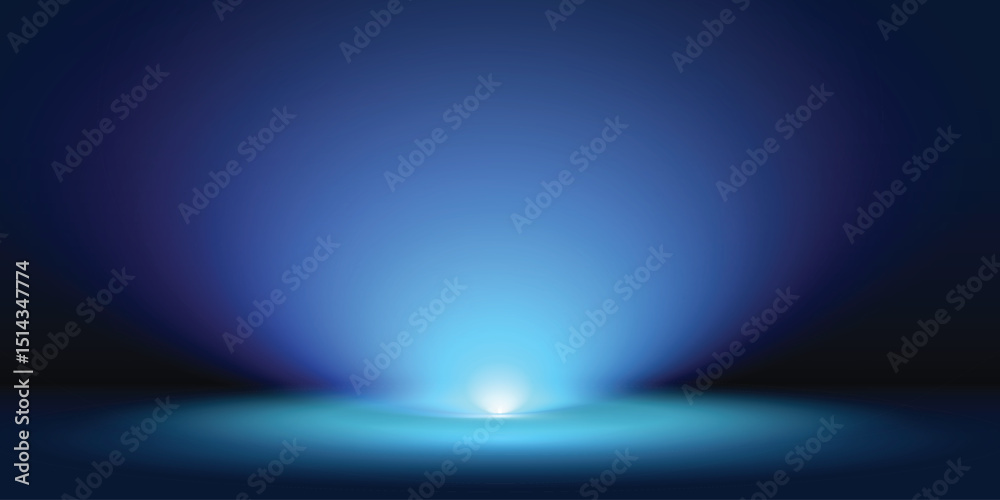 Obraz premium Blue spotlight beam on a dark background, perfect for product display or abstract concepts.