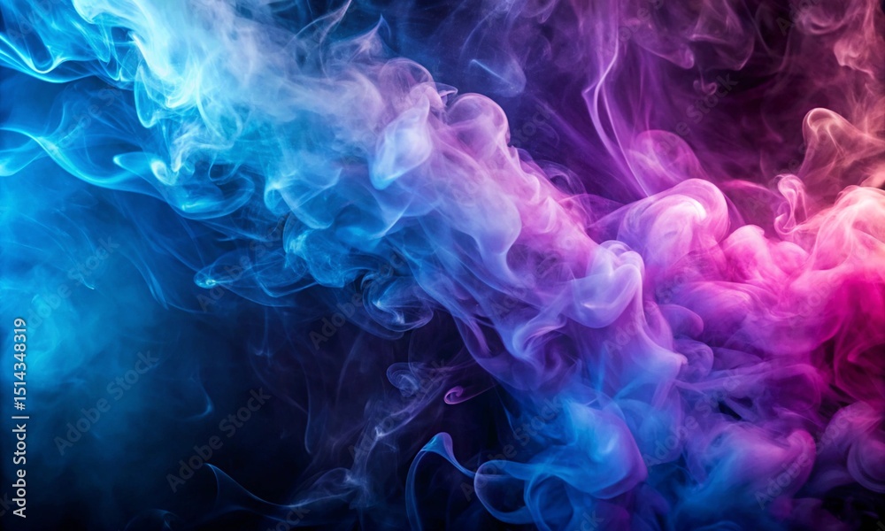 Fototapeta premium Blue purple pink abstract background. Colorful background with smoke effect with copy space for design. Web banner.