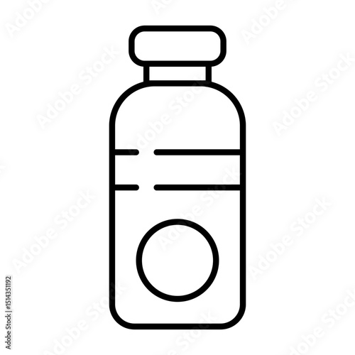 A simple yet modern illustration of a medicine bottle, perfect for various healthcare-related applications. The design showcases clean lines and a minimalist approach
