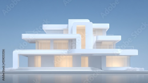Modern Minimalist Architectural Design: A Luxurious White House by the Water