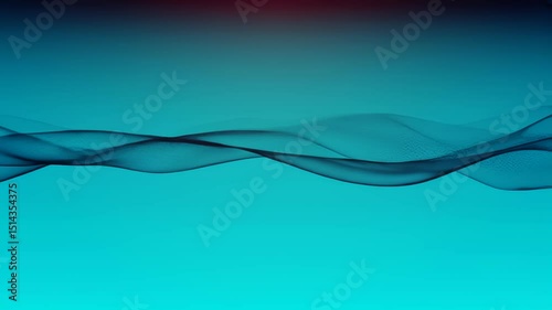 Dark wave flowing on turquoise background