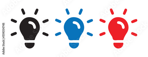 Flash Inside Bulb Icons – Smart Energy and Electricity Concept