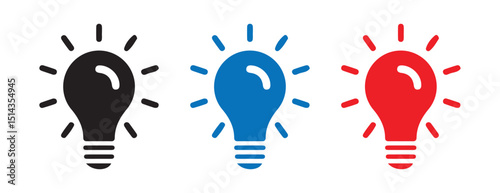 Flash Inside Bulb Icons – Smart Energy and Electricity Concept