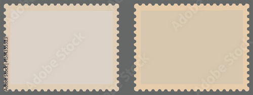 Blank postage stamp clean postage stamp isolated on transparent background- Stock vector