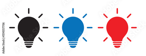 Simple Light Bulb Icons – Concept of Innovation