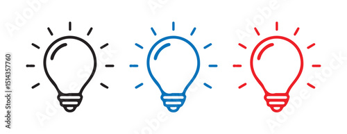 Creative Thinking Icons – Light Bulbs Vector Illustration
