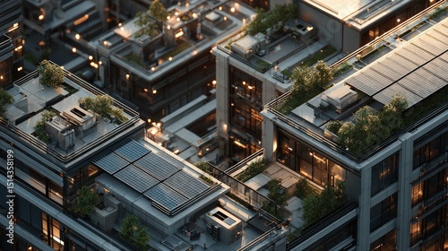 Dynamic city with a high concentration of buildings showcasing architectural diversity and a thriving urban environment