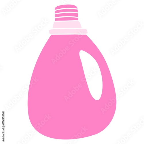 pink plastic bottle of soap. laundry chemical product